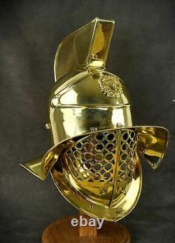18GA SCA LARP Medieval Gladiator Helmet III Brass Reenactment Armor Helmet