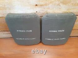 (2) Armor Works Ceramic Strike Face Plates Small Side PLATES 7.62MM 6 X 8