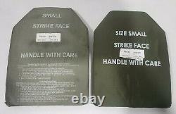 (2) Level III Strike Force Ceramic SAPI Plates Small ESAPI PLATES 7.62MM APM2