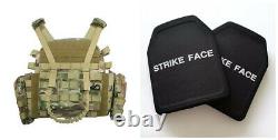 2 pcs 10X12 NIJ Level III+ Ballistic Body Armor withCamouflage Plate Carrier