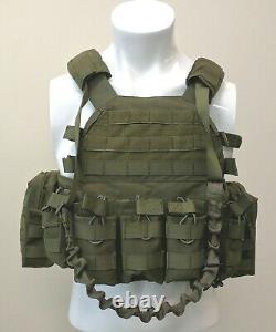 2 pcs 10X12 NIJ Level III+ Plates Ballistic Body Armor withGreen Plate Carrier