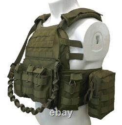2 pcs 10X12 NIJ Level III+ Plates Ballistic Body Armor withGreen Plate Carrier