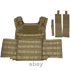 2 pcs 11X14 NIJ Level III+ Plates Ballistic Body Armor withTan Plate Carrier