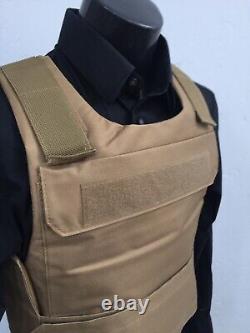 4X 3X Huge Sleek bulletproof vest FREE body armor lllA Insert Plates USA 3A