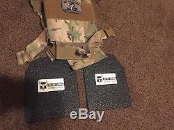 8x10 Multi-curve level III steel body armor with Multicam Micro carrier+mag pouch
