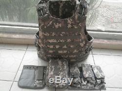 ACU tactical bullet proof vest IIIA+2PCS III ceramic plates(stand alone) sizeM