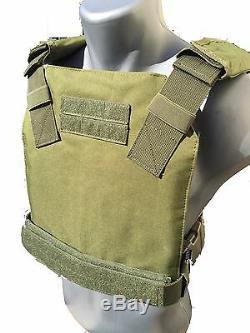 AR500 Body Armor Bullet Proof Vest CONCEALED VEST Base Frag Coating -OD