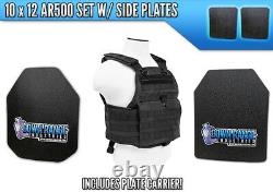 AR500 Level 3 III 4 Pc Body Armor Plates with Molle Vest Setup