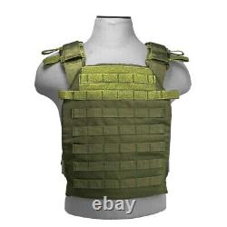 AR500 Level 3 III Body Armor Plates- 10x12 with Molle Vest Carrier