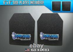 AR500 Level 3 III Body Armor Plates Pair Curved 10x12 with 6x6 Side Plates