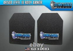 AR500 Level 3A+ IIIA+ Body Armor Plates Pair Curved 11x14