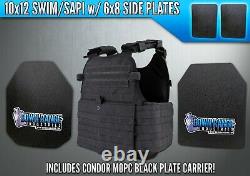 AR500 Level III 3 Body Armor Plates 10x12 with Side Plates & Condor MOPC Carrier