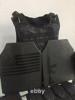 AR500 Plates Tactical Carrier lll Body Armor Made With Kevlar BULLETPROOF Vest