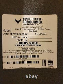 AR500 Testudo Body Armor with 10x12 III+ Plates and 6x8 III+ Side Plates