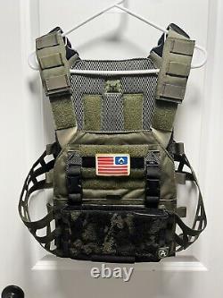 AR500 Testudo Bulletproof Plate Carrier Vest With Level III Plates 556 Placard OD