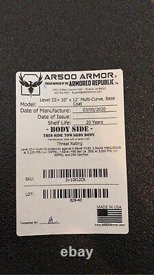 AR500 set of Steel plates III+ with trauma pads and plate carrier