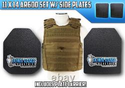 AR600 Level 3 III+ 4 Pc Body Armor Plate Bundle with Molle Vest Setup 11 x 14