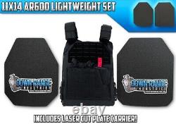 AR600 Level 3+ LIGHTWEIGHT Body Armor Plates -11x14 with Vest Med-2XL Adjustable