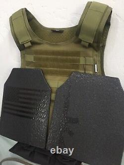 AR600 Plates Tactical Carrier lll+ Body Armor Made With Kevlar BULLETPROOF Vest