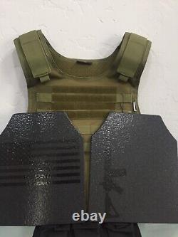 AR600 Plates Tactical Carrier lll+ Body Armor Made With Kevlar BULLETPROOF Vest