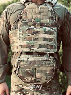 Abdominal armor withBrown dangler pouch Level III, Ultralite rifle protection