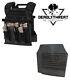 Active Shooter Black Tactical Vest Plate Carrier With Green Level Iii Armor Plates