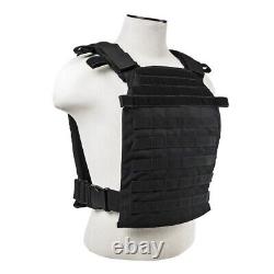 Active Shooter Black Tactical Vest Plate Carrier With Green Level III Armor Plates