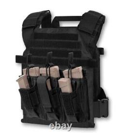 Active Shooter Black Tactical Vest Plate Carrier With Level III L3 Fearless Armor