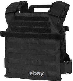 Active Shooter Black Tactical Vest Plate Carrier With Level III L3 Fearless Armor