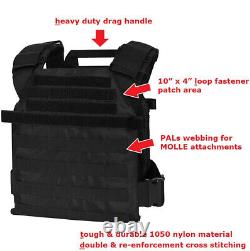 Active Shooter Black Tactical Vest Plate Carrier With Level III L3 Fearless Armor