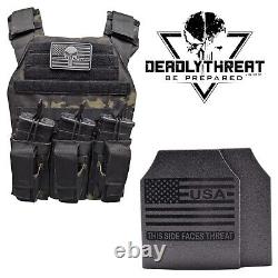 Active Shooter Camo Tactical Vest Plate Carrier With Level III L3 Fearless Armor