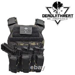 Active Shooter Camo Tactical Vest Plate Carrier With Level III L3 Fearless Armor