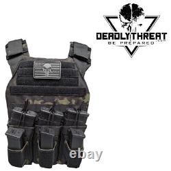 Active Shooter Camo Tactical Vest Plate Carrier With Level III L3 Fearless Armor