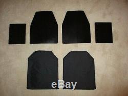 Ar500 Level 3+ Body Armor Plates (2)10x12 And (2) 8x6 Plates & Spall/aramid Pads