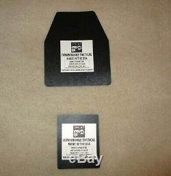 Ar500 Level 3+ Body Armor Plates (2)10x12 And (2) 8x6 Plates & Spall/aramid Pads