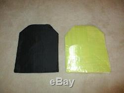 Ar500 Level 3+ Body Armor Plates (2)10x12 And (2) 8x6 Plates & Spall/aramid Pads