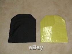 Ar500 Level 3+ Body Armor Plates (2)10x12 And (2) 8x6 Plates & Spall/aramid Pads