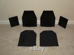 Ar500 Level 3+ Body Armor Plates (2)10x12 And (2) 8x6 Plates & Spall/aramid Pads