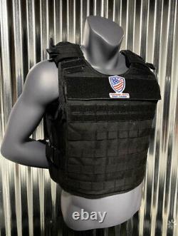 Ar500 Plate Carrier BLACK 10x14 Level III Body Armor Bullet proof vest