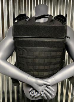 Ar500 Plate Carrier BLACK 10x14 Level III Body Armor Bullet proof vest