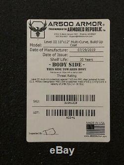 Ar500 body armor 10x12 Level III