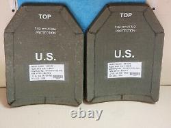 BODY ARMOR INSERTS LEVEL 3 CERAMIC STRIKE FACE PLATES LARGE 10x13 FRONT & BACK