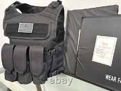 BULLETPROOF Carrier Vest Free Made With Kevlar Plates 3a M L Xl Xxl 3xl 2xl USA