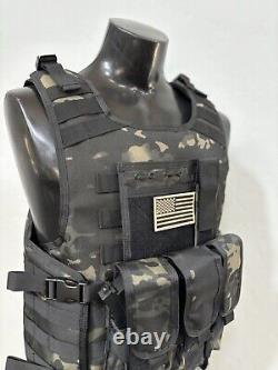 BULLETPROOF Carrier Vest Free Made With Kevlar Plates 3a M L Xl Xxl 3xl 2xl USA