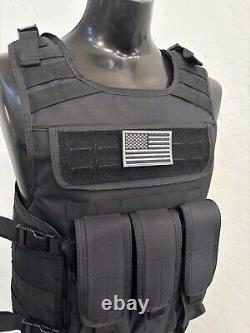 BULLETPROOF Carrier Vest Free Made With Kevlar Plates 3a M L Xl Xxl 3xl 2xl USA