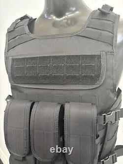 BULLETPROOF Carrier Vest Free Made With Kevlar Plates 3a M L Xl Xxl 3xl 2xl USA