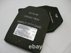 BULLETPROOF INSERTS LEVEL 3 CERAMIC STRIKE FACE PLATES MEDIUM 10x13 FRONT & BACK