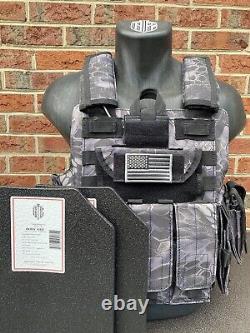 Black Python Tactical Vest Plate Carrier With (2) 10x12 Curved/ Side Plates