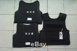 Black tactical Bullet proof vest IIIA+2PCS III Ceramic Plates