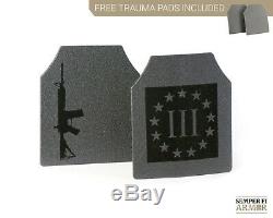Body Armor AR500 Plates Full Anti Spalling Upgrades 2 Day Ship Free Trauma Pads